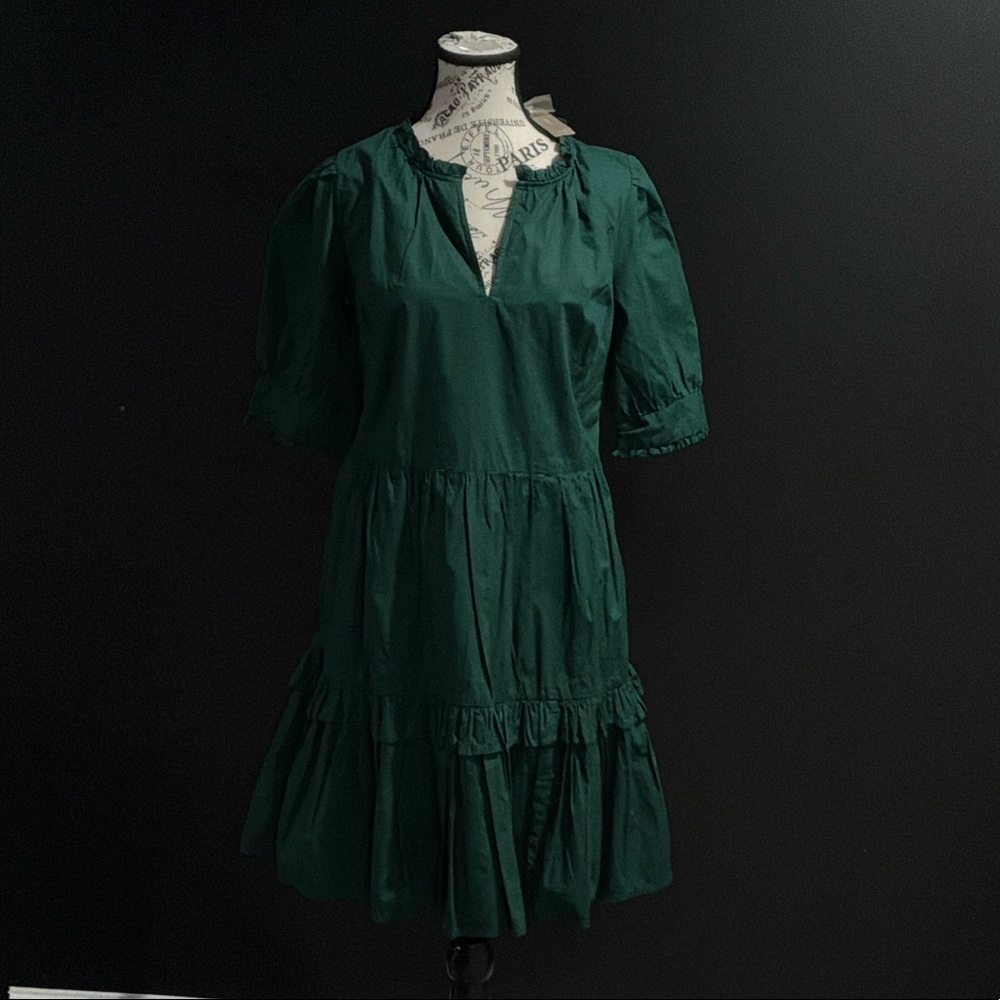 J. Crew green popover dress. Casual, dressed up, very versatile!